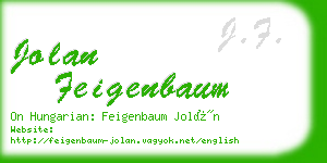 jolan feigenbaum business card